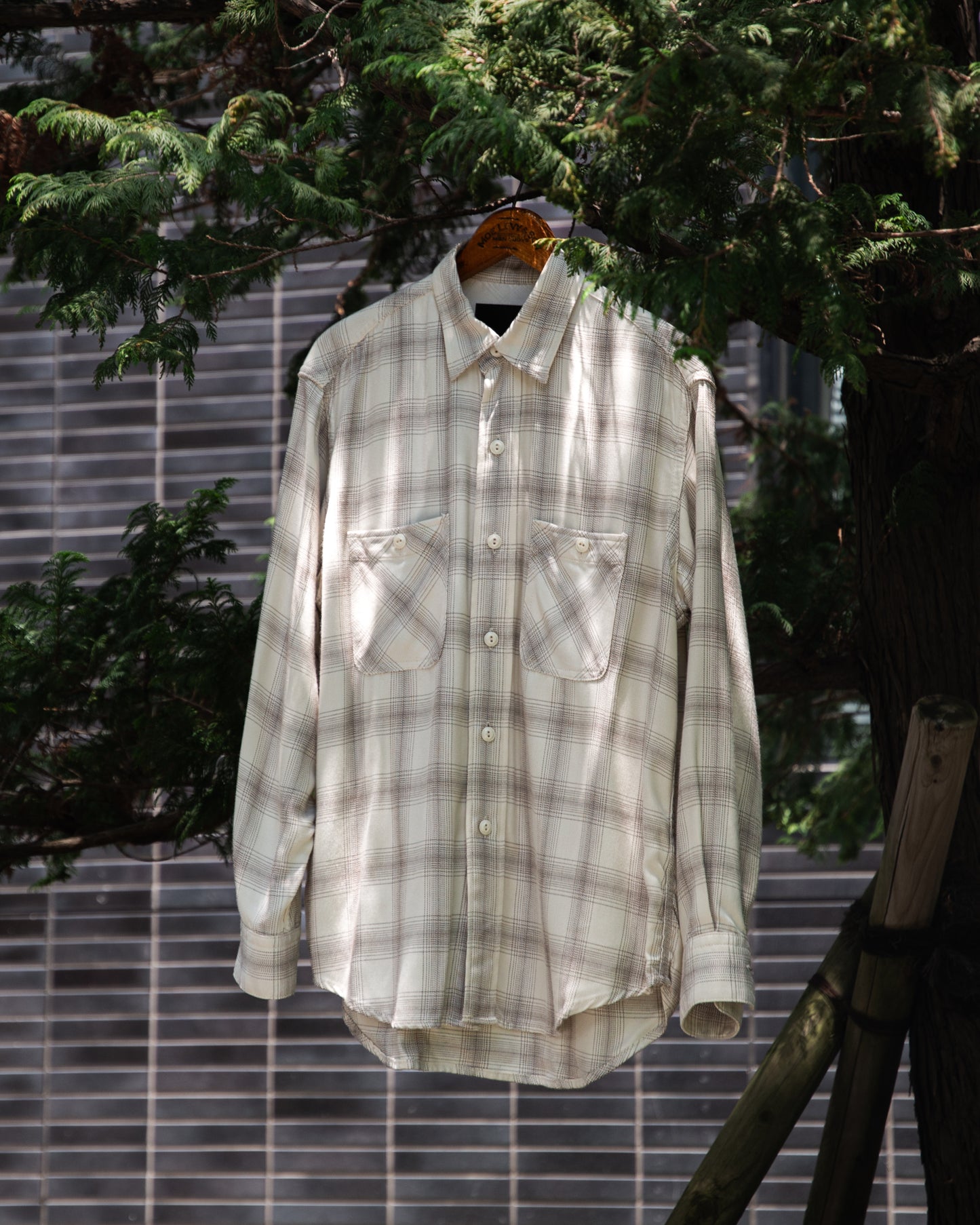 WORKERS SHIRT -OMBRE CHECK RAYON- ※50%OFF