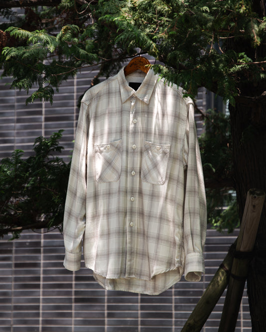 WORKERS SHIRT -OMBRE CHECK RAYON- ※50%OFF