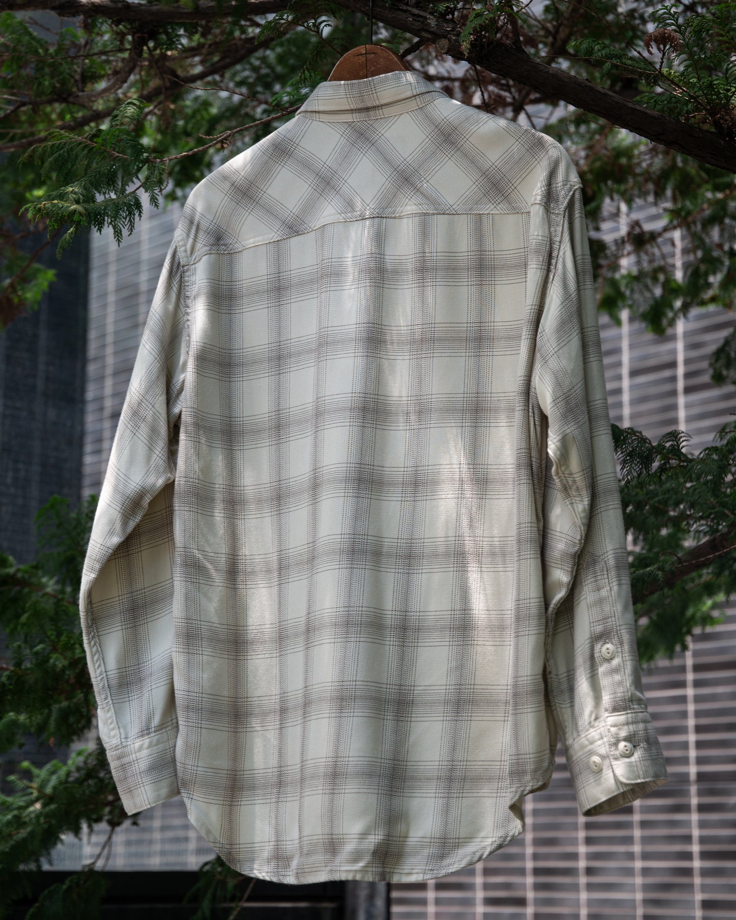 WORKERS SHIRT -OMBRE CHECK RAYON- ※50%OFF