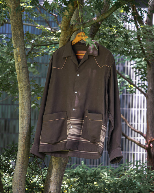 WESTERN PAJAMA SHIRT -PANEL BORDER COTTON- ※50%OFF