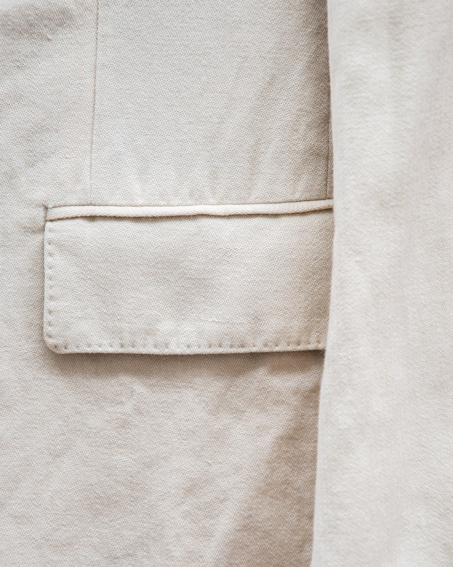 SINGLE BREASTED JACKET -WOOL LINEN HERRINGBONE-