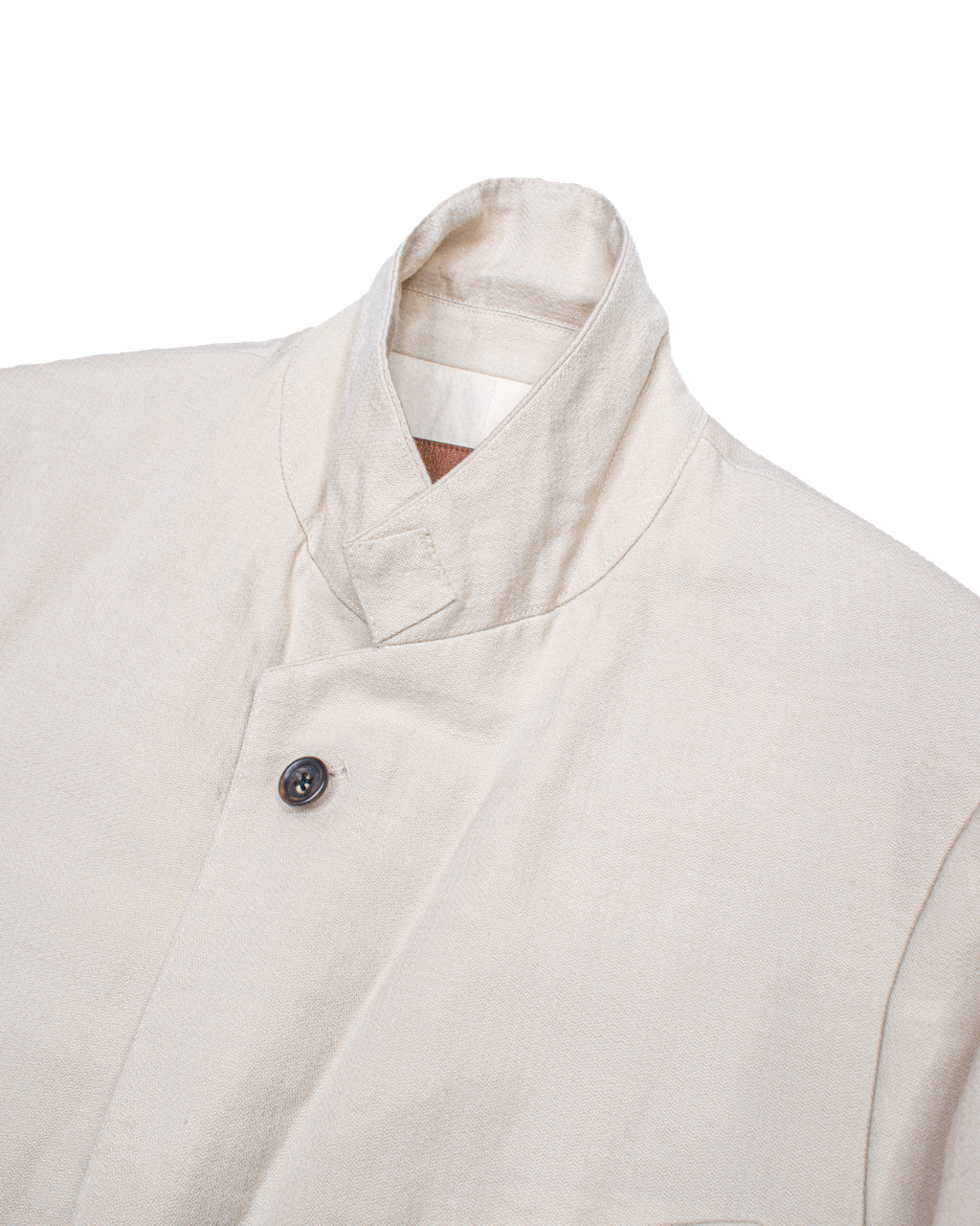 SINGLE BREASTED JACKET -WOOL LINEN HERRINGBONE-