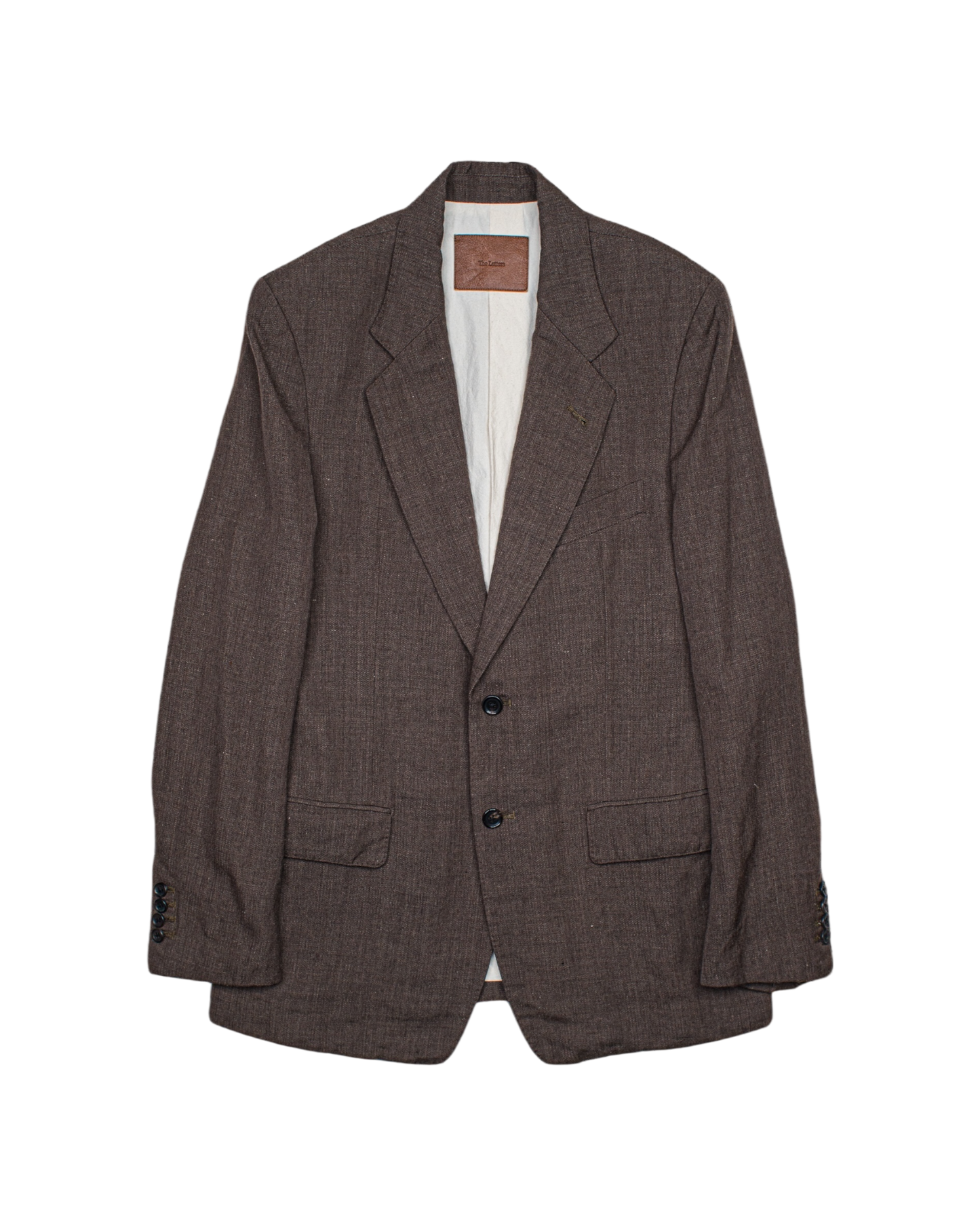 SINGLE BREASTED JACKET -WOOL LINEN HERRINGBONE-