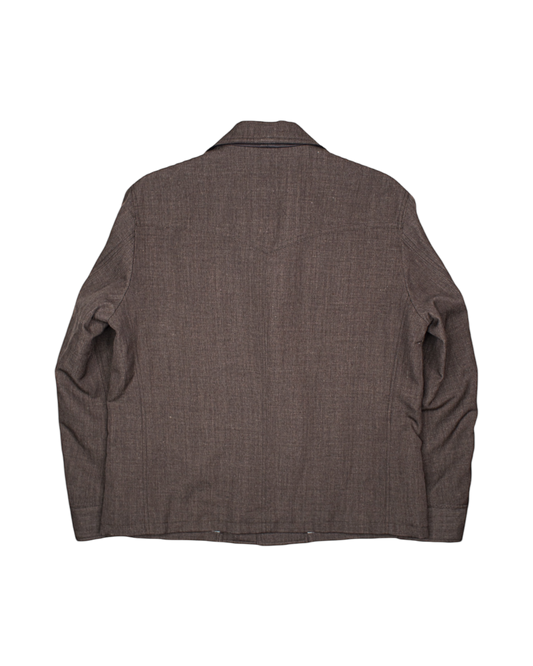 CAR COAT -WOOL LINEN HERRINGBONE-