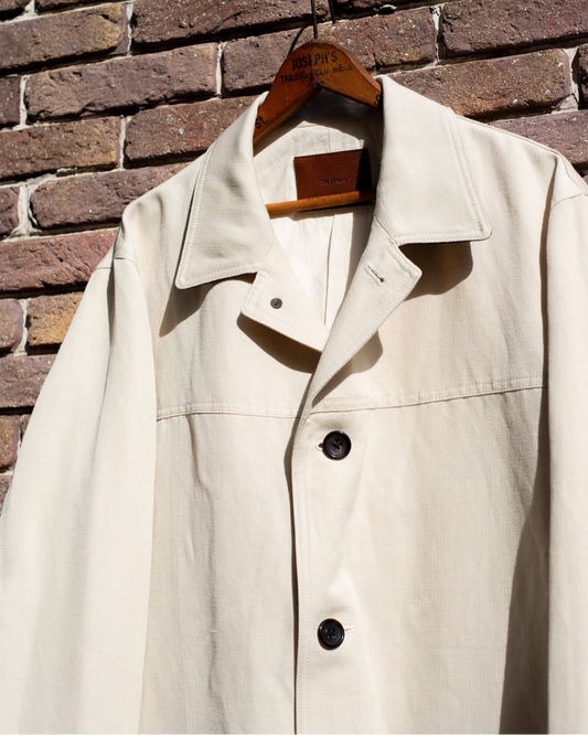 CAR COAT -WOOL LINEN HERRINGBONE-