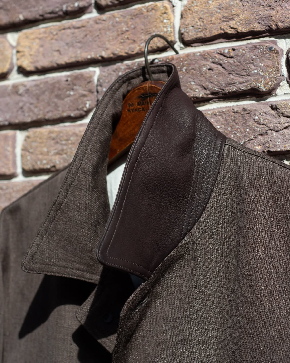 CAR COAT -WOOL LINEN HERRINGBONE-