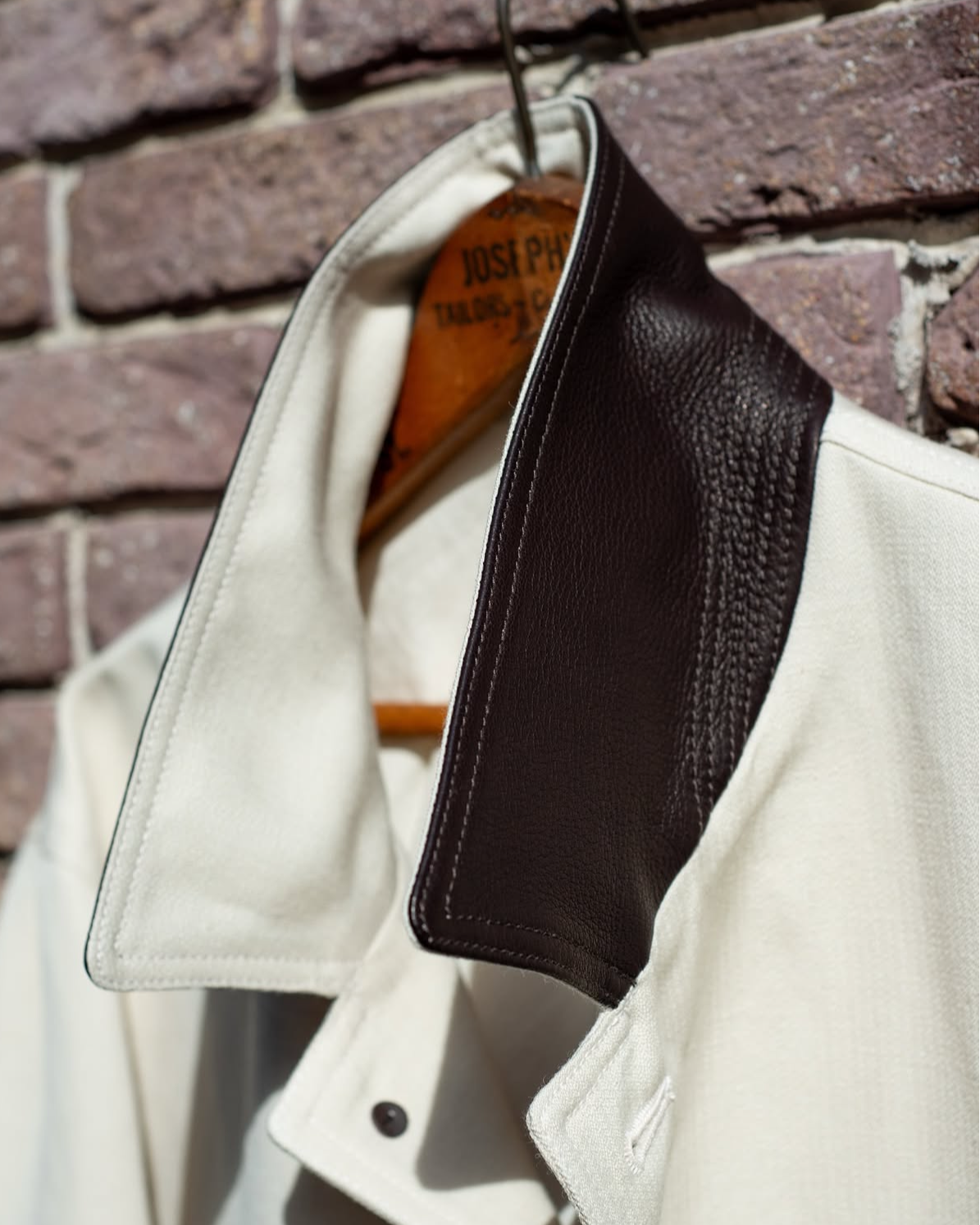 CAR COAT -WOOL LINEN HERRINGBONE-