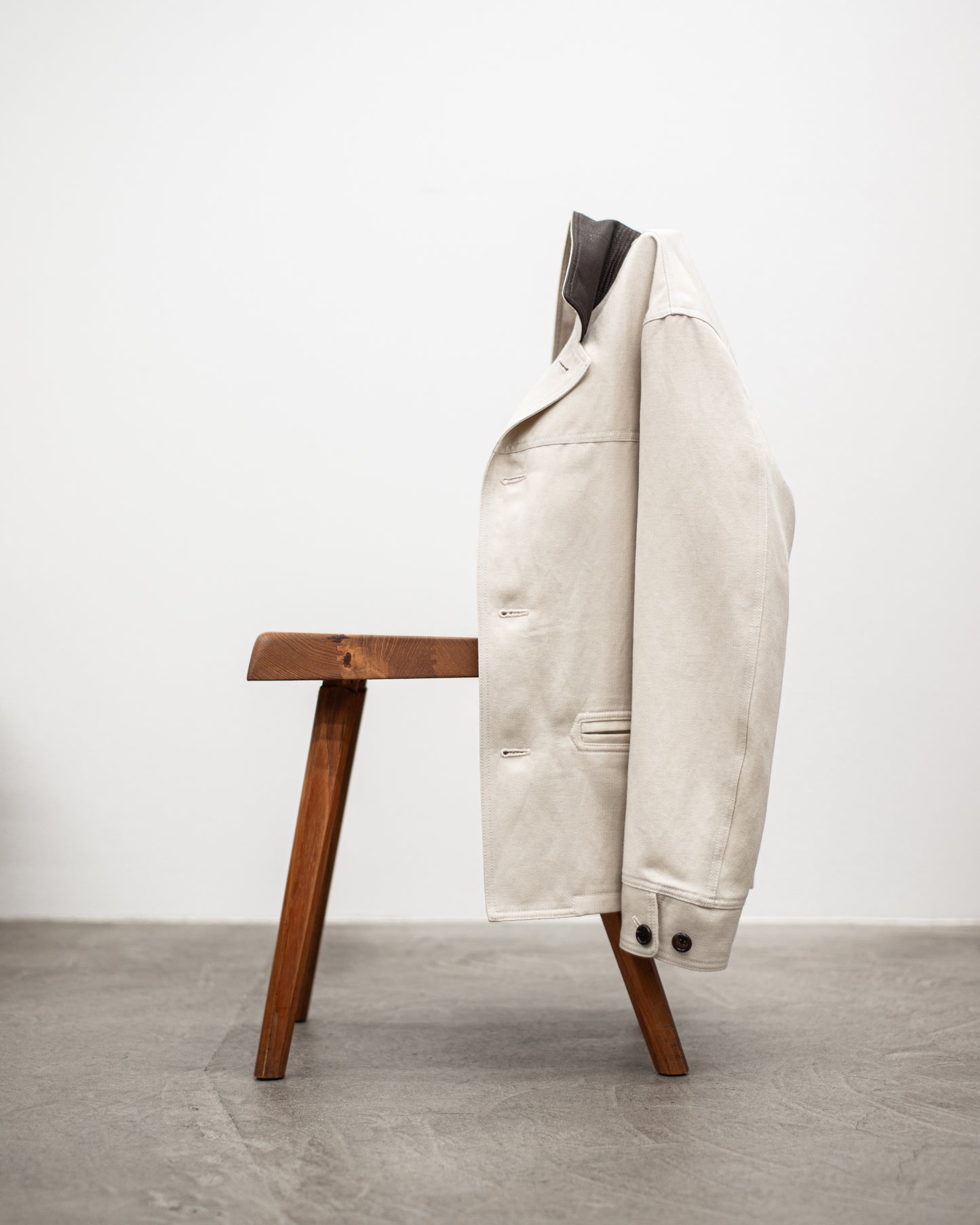 CAR COAT -WOOL LINEN HERRINGBONE-