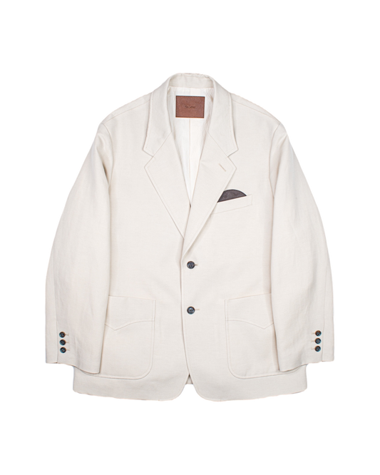 SACK JACKET -WOOL LINEN HERRINGBONE-