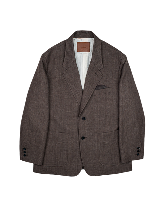 SACK JACKET -WOOL LINEN HERRINGBONE-