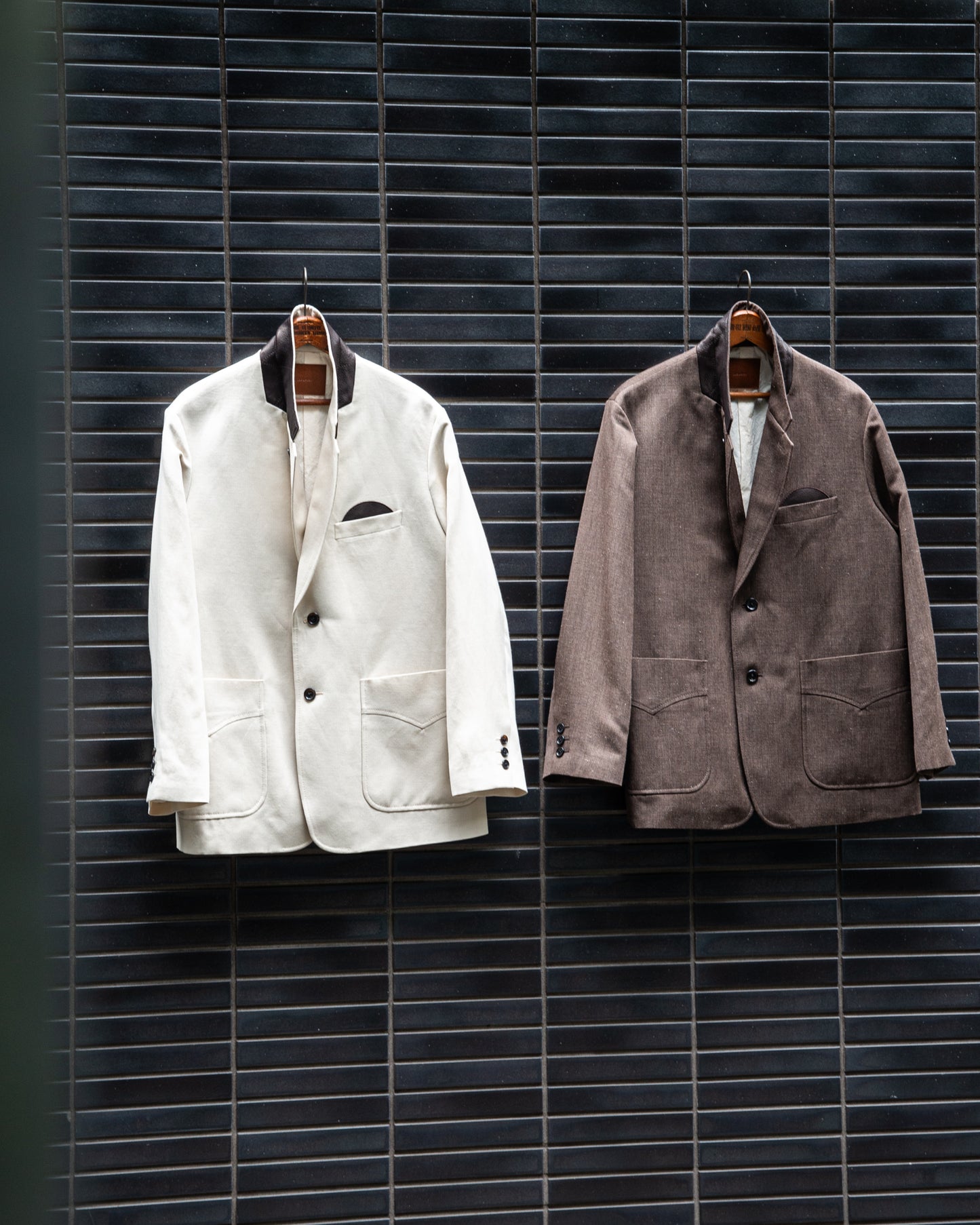 SACK JACKET -WOOL LINEN HERRINGBONE-