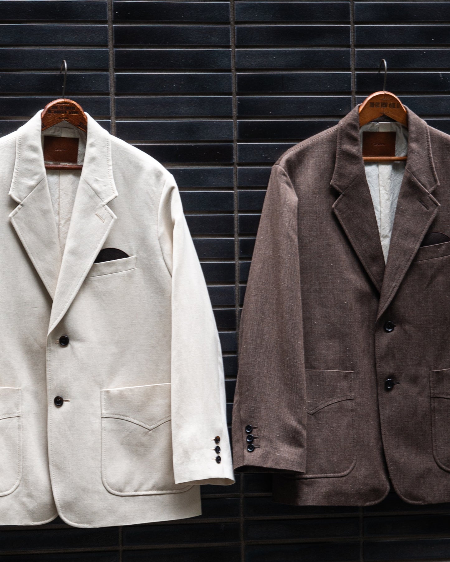 SACK JACKET -WOOL LINEN HERRINGBONE-