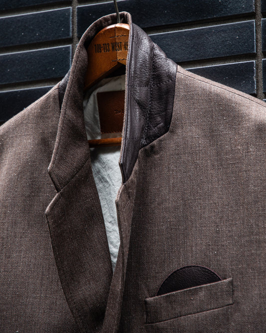 SACK JACKET -WOOL LINEN HERRINGBONE-