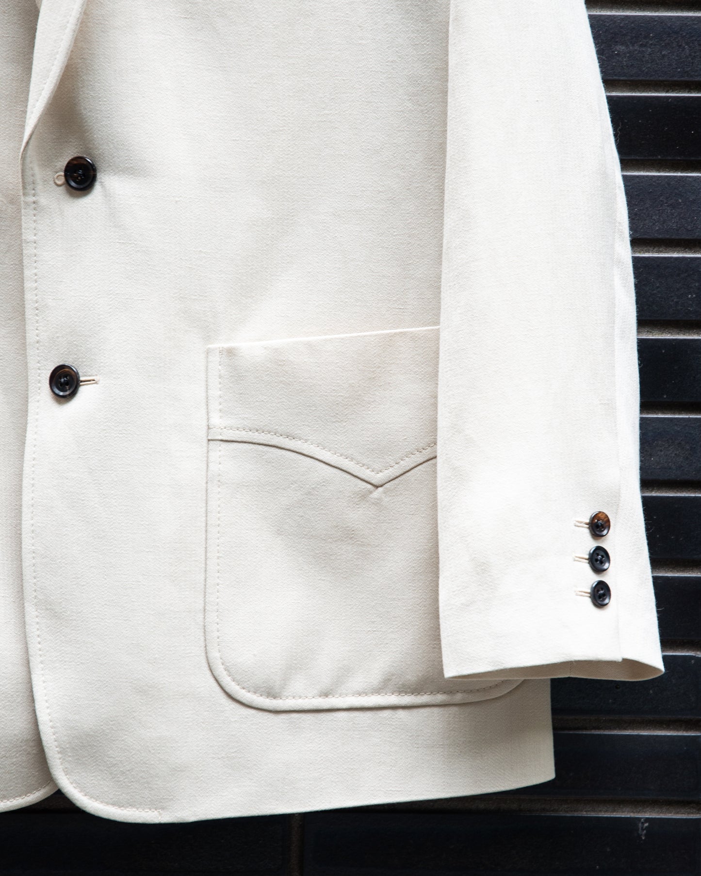 SACK JACKET -WOOL LINEN HERRINGBONE-