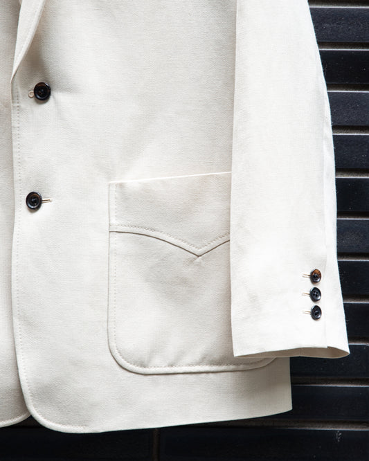 SACK JACKET -WOOL LINEN HERRINGBONE-