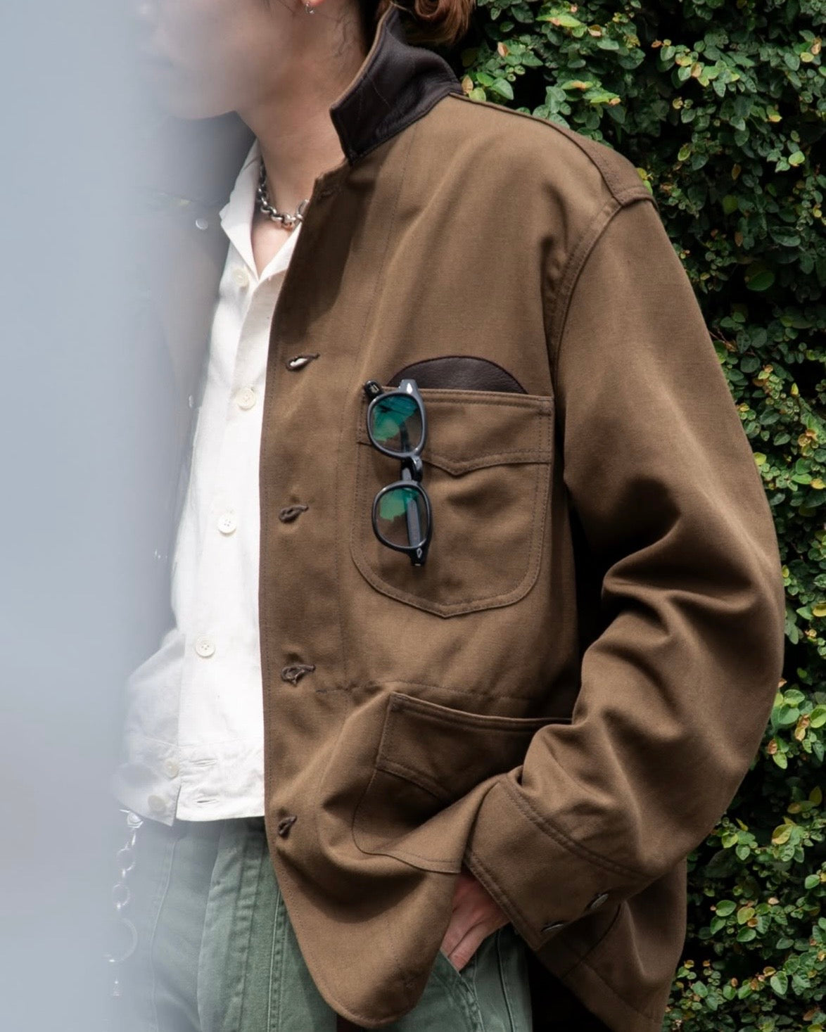 WORKERS JACKET -WOOL LINEN TWILL-