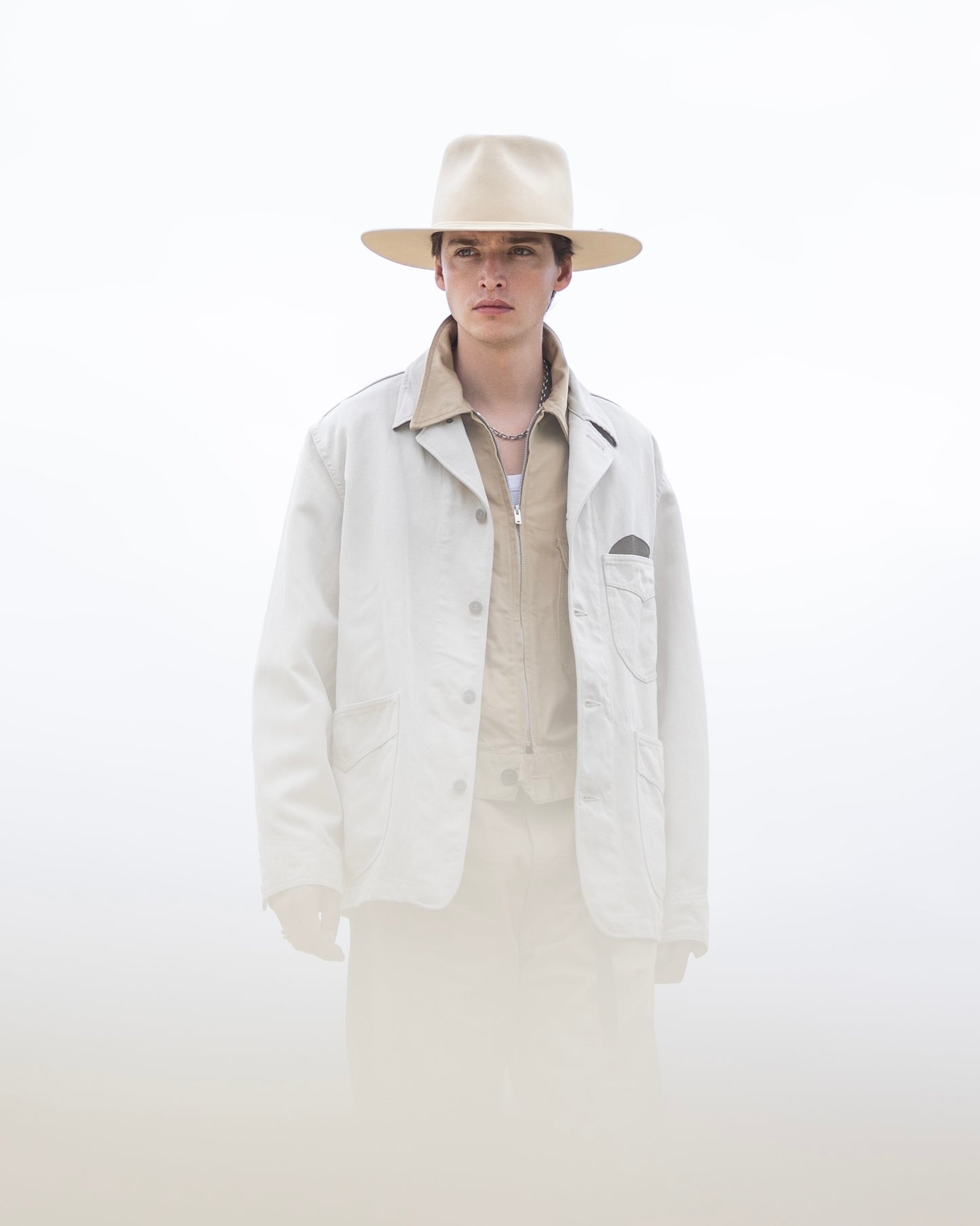 WORKERS JACKET -WOOL LINEN TWILL-