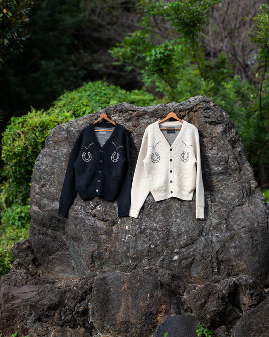 5G WESTERN CARDIGAN KNIT -SHETLAND WOOL LINEN-