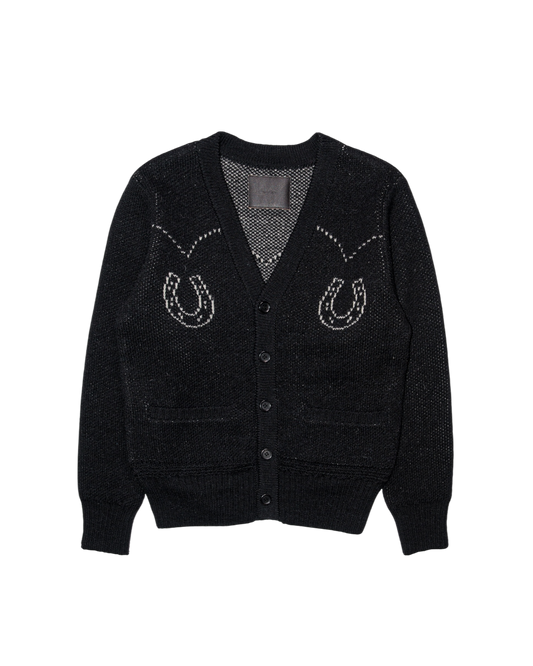 5G WESTERN CARDIGAN KNIT -SHETLAND WOOL LINEN-