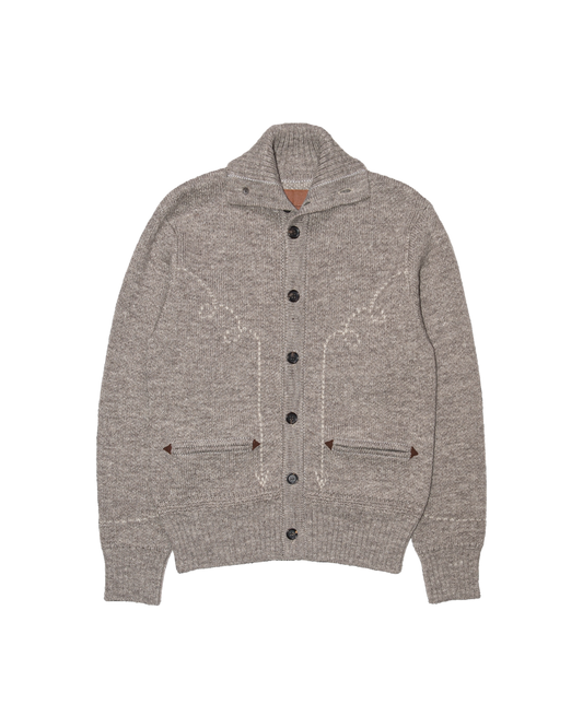 5G WESTERN TURTLENECK CARDIGAN KNIT -SHETLAND WOOL LINEN-