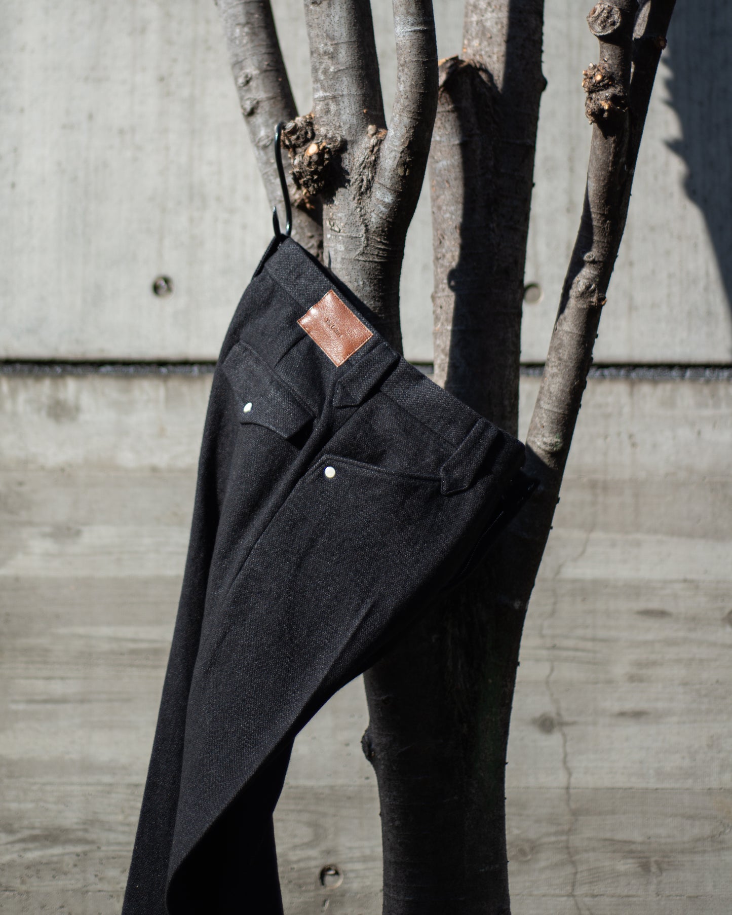 WESTERN STRAIGHT TROUSERS -WOOL LINEN TWEED-
