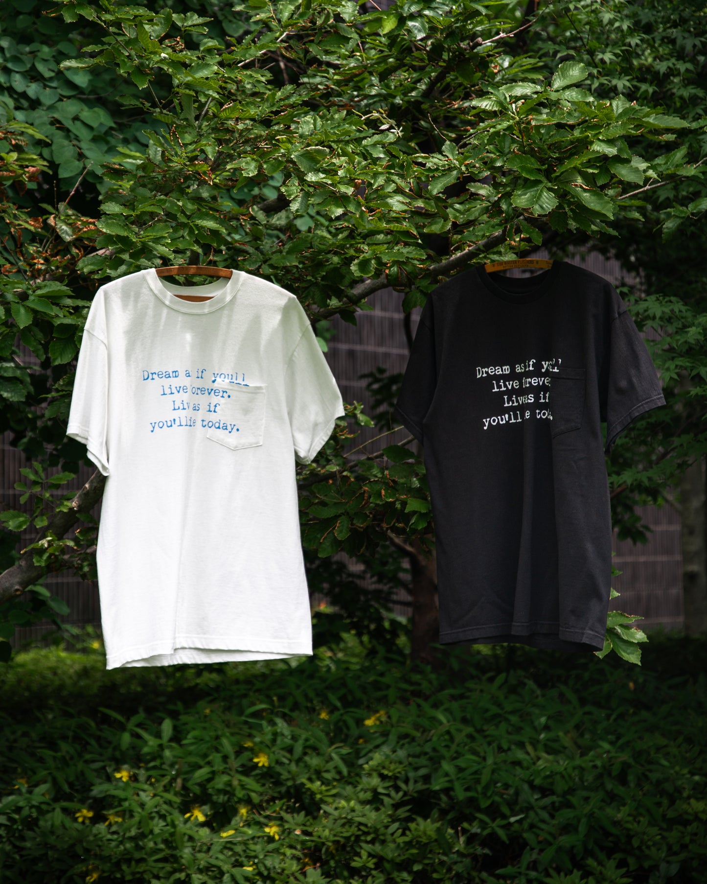 LIVE FOREVER POCKET T-SHIRT -TANGUIS COTTON-