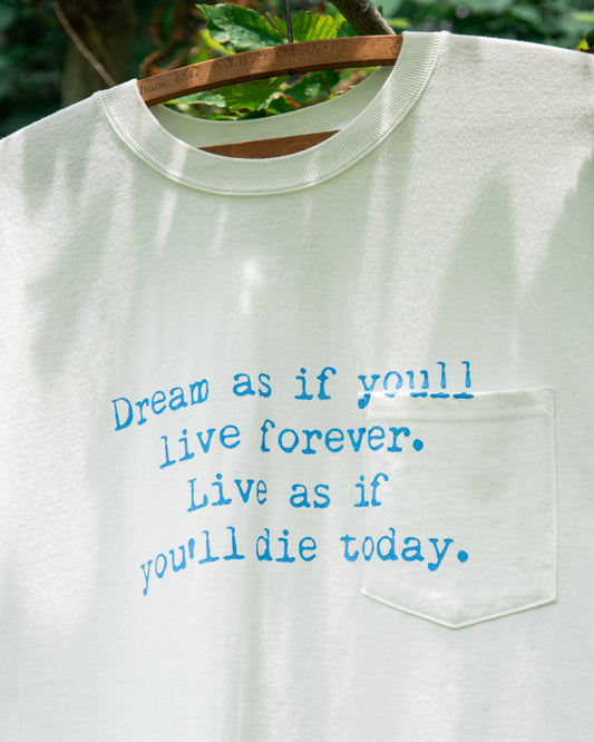 LIVE FOREVER POCKET T-SHIRT -TANGUIS COTTON-