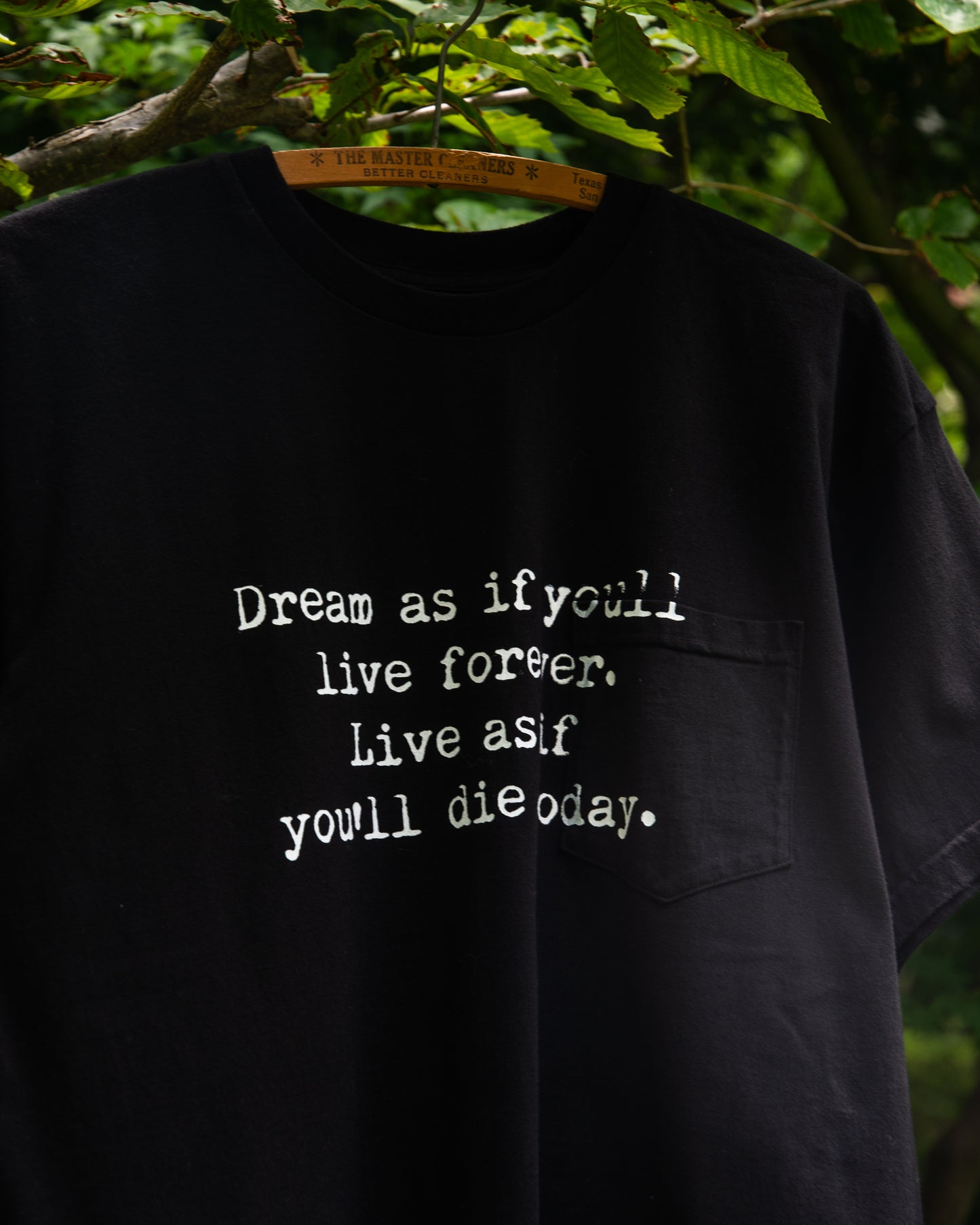 LIVE FOREVER POCKET T-SHIRT -TANGUIS COTTON-