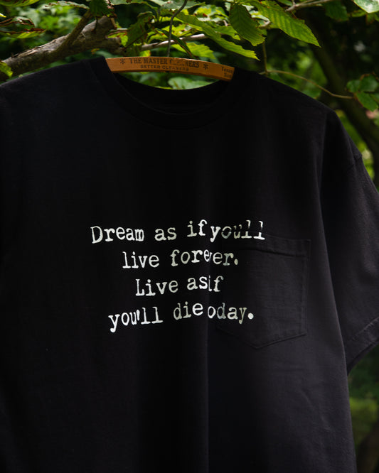 LIVE FOREVER POCKET T-SHIRT -TANGUIS COTTON-