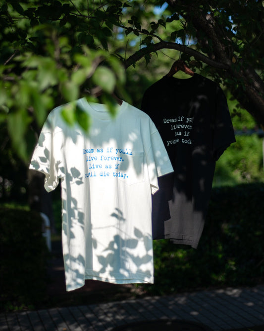 LIVE FOREVER POCKET T-SHIRT -TANGUIS COTTON-