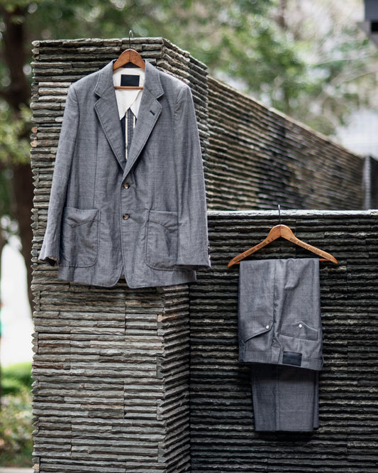 SINGLE BREASTED PACH POCKET JACKET - WOOL RAMIE MINI HB-