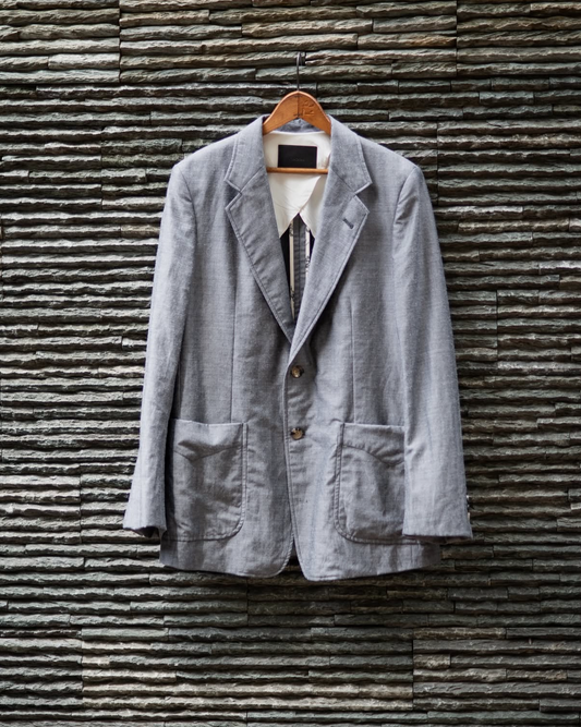 SINGLE BREASTED PACH POCKET JACKET - WOOL RAMIE MINI HB-