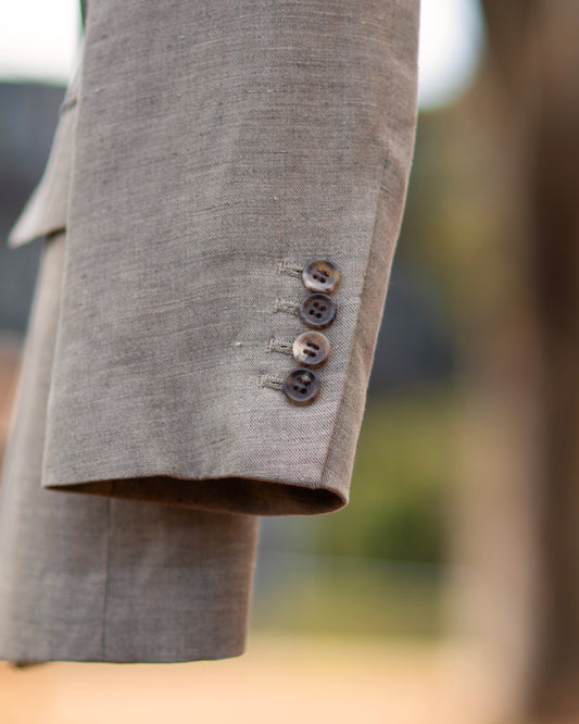 CLASSICAL DOUBLE BREASTED JACKET -RAYON RAMIE GABARDINE-