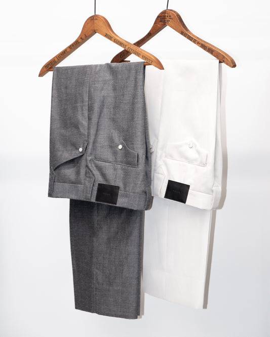 WESTERN STRAIGHT TROUSERS -WOOL RAMIE MINI HB-