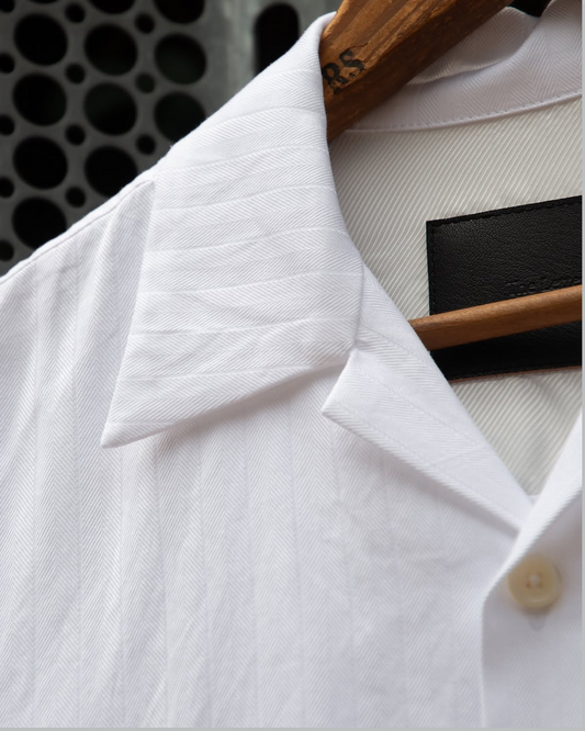 DEAN SHIRT -COTTON DOBBY HERRINGBONE-