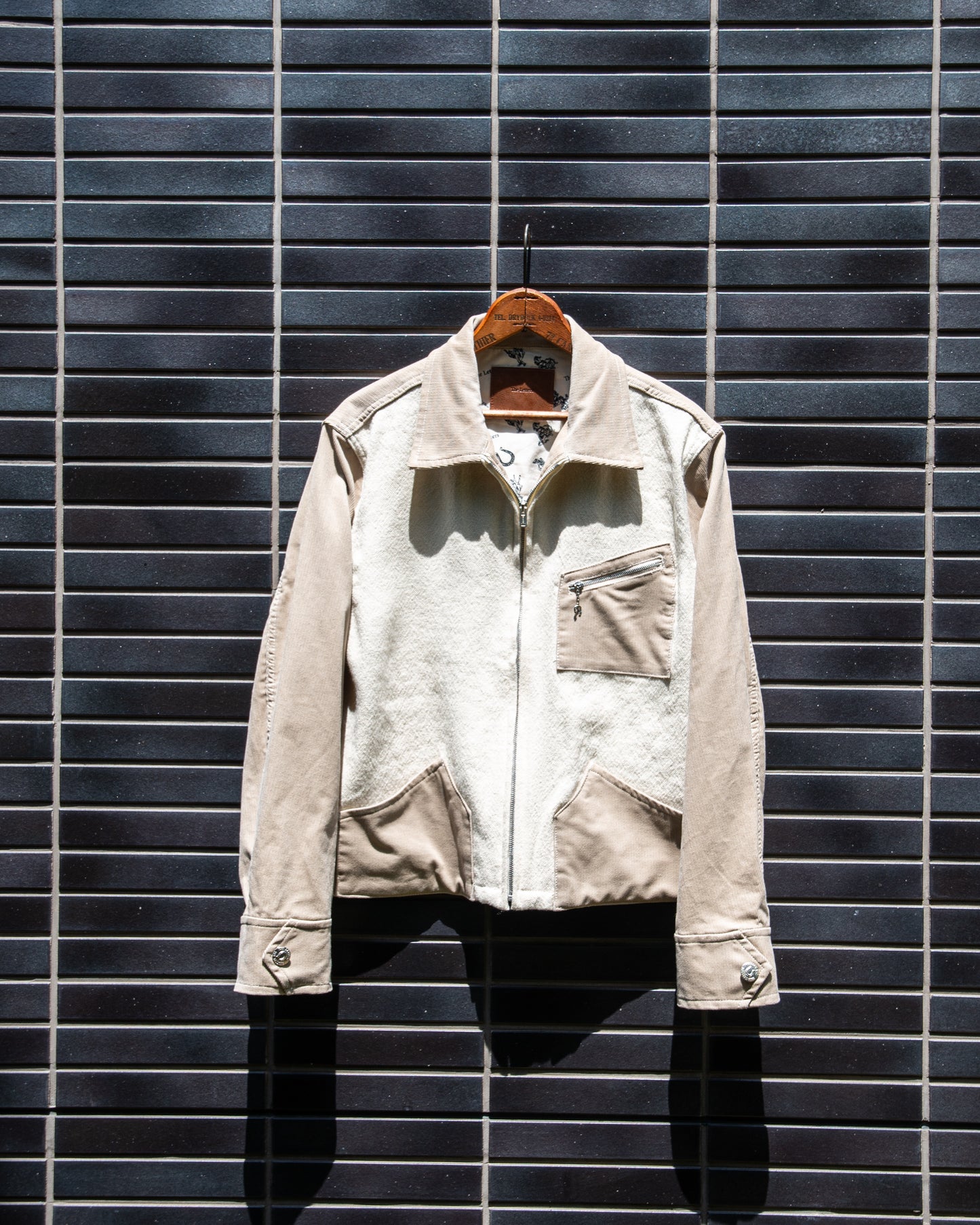 COMBINATION ZIP JACKET -BLANKET LINEN WOOL-