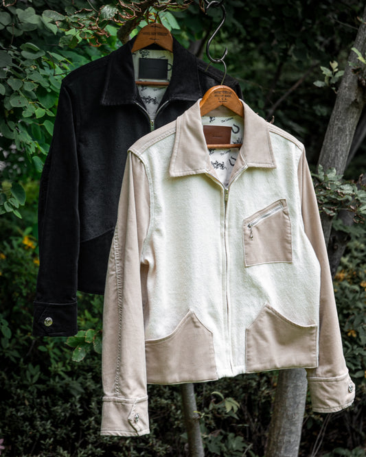 COMBINATION ZIP JACKET -BLANKET LINEN WOOL-