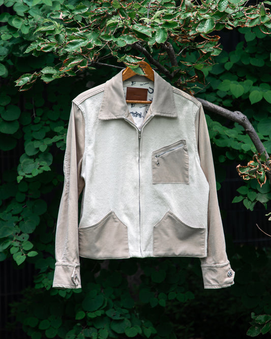 COMBINATION ZIP JACKET -BLANKET LINEN WOOL-