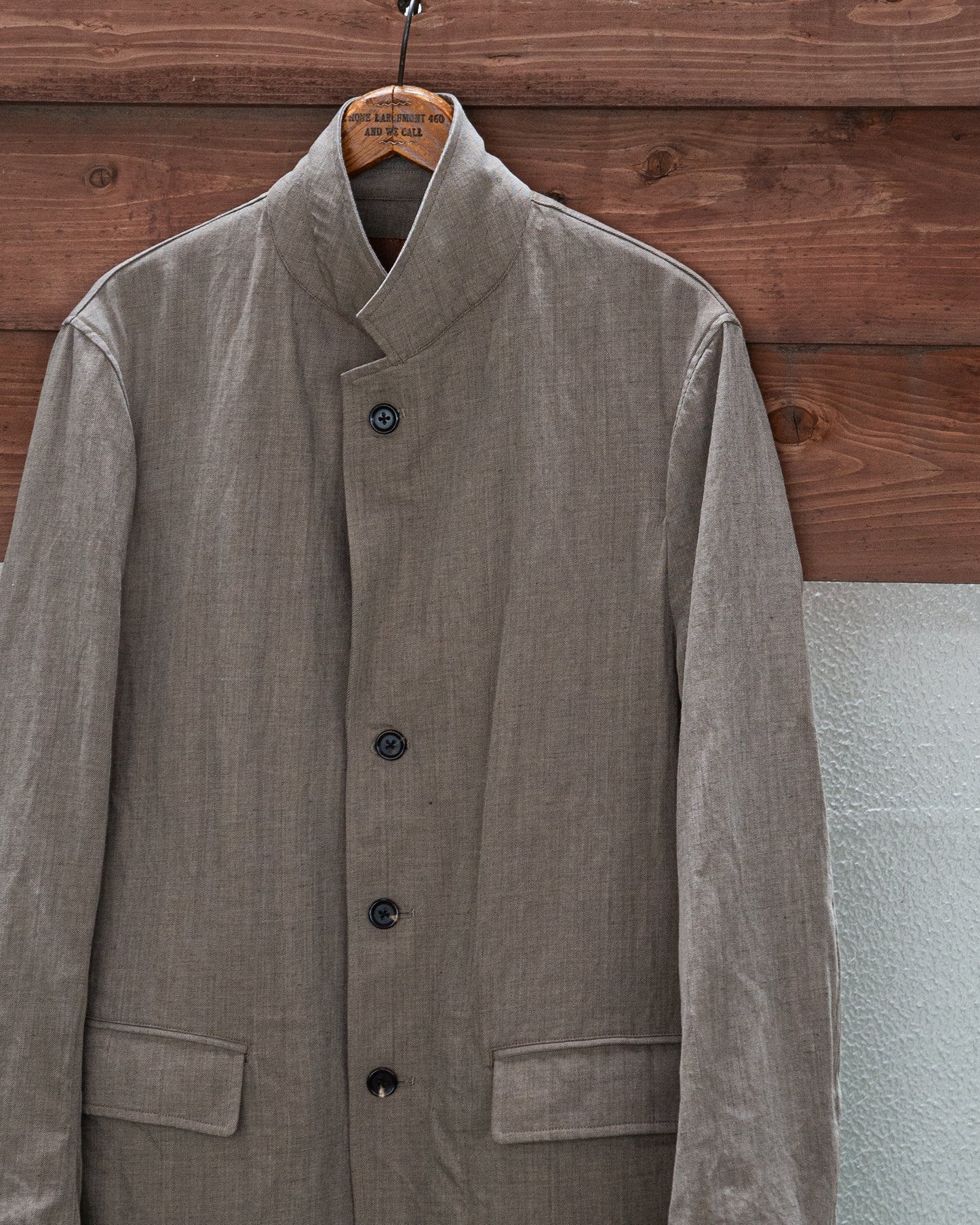 WORKERS BLAZER -HARD TWIST YARN LINEN WOOL-