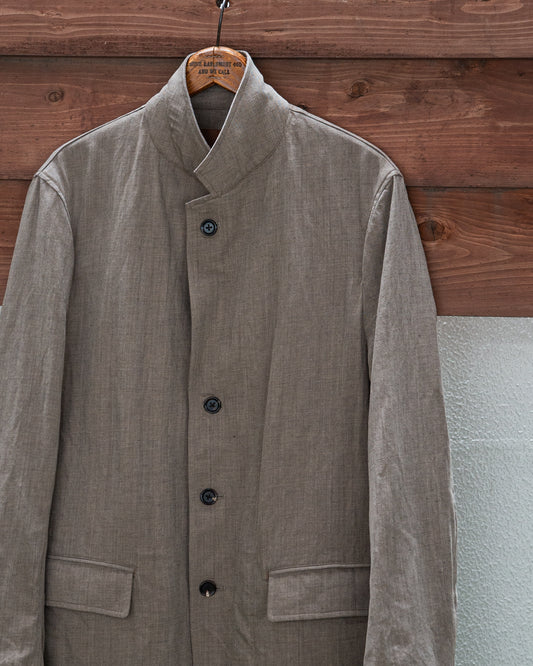 WORKERS BLAZER -HARD TWIST YARN LINEN WOOL-