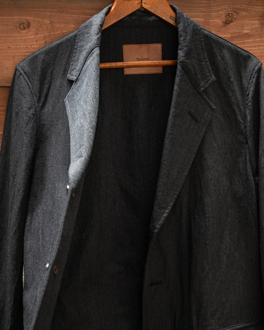 WORKERS BLAZER -HARD TWIST YARN LINEN WOOL-