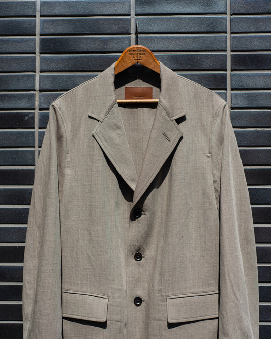 WORKERS BLAZER -HARD TWIST YARN LINEN WOOL-