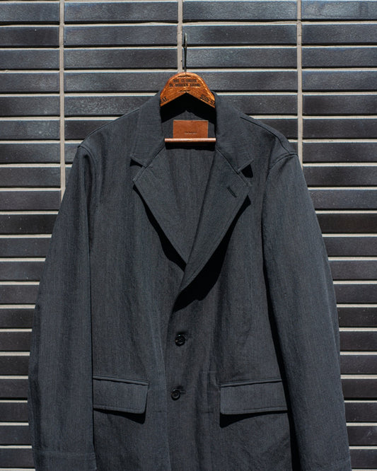 WORKERS BLAZER -HARD TWIST YARN LINEN WOOL-
