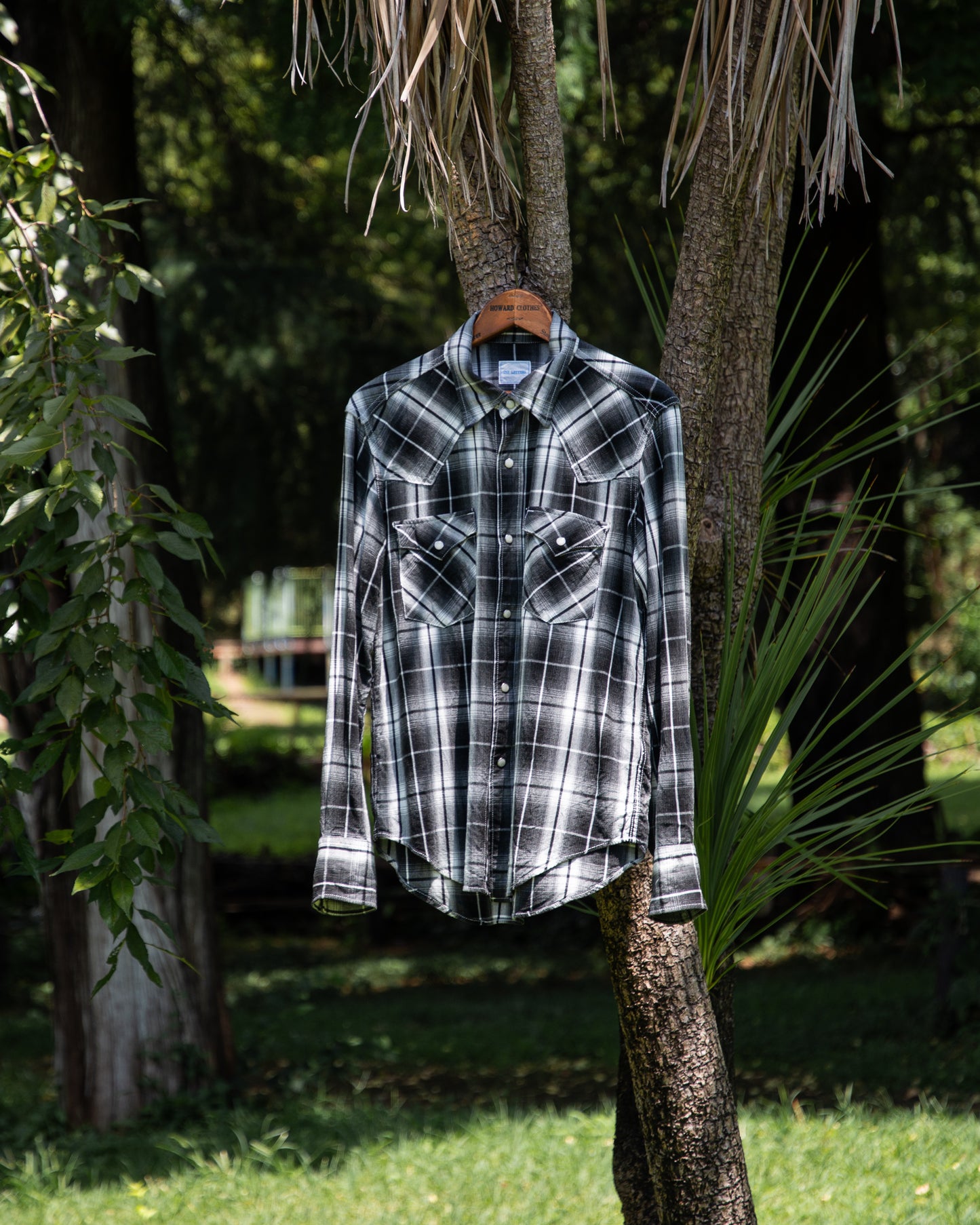 WESTERN SHIRT -OMBRE CHECK RAYON-