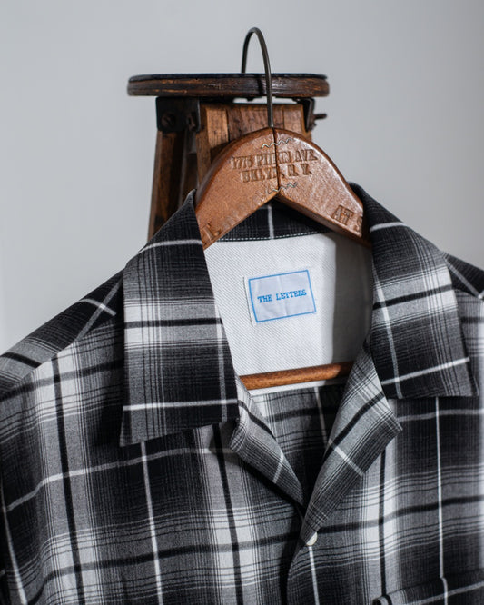 OPEN COLLAR SHIRT -OMBRE CHECK RAYON-