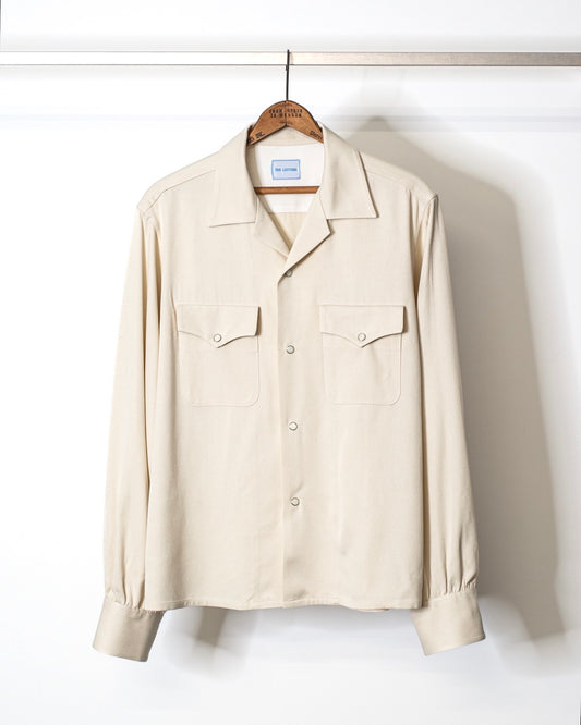OPEN COLLAR SHIRT -RAYON GABARDINE-