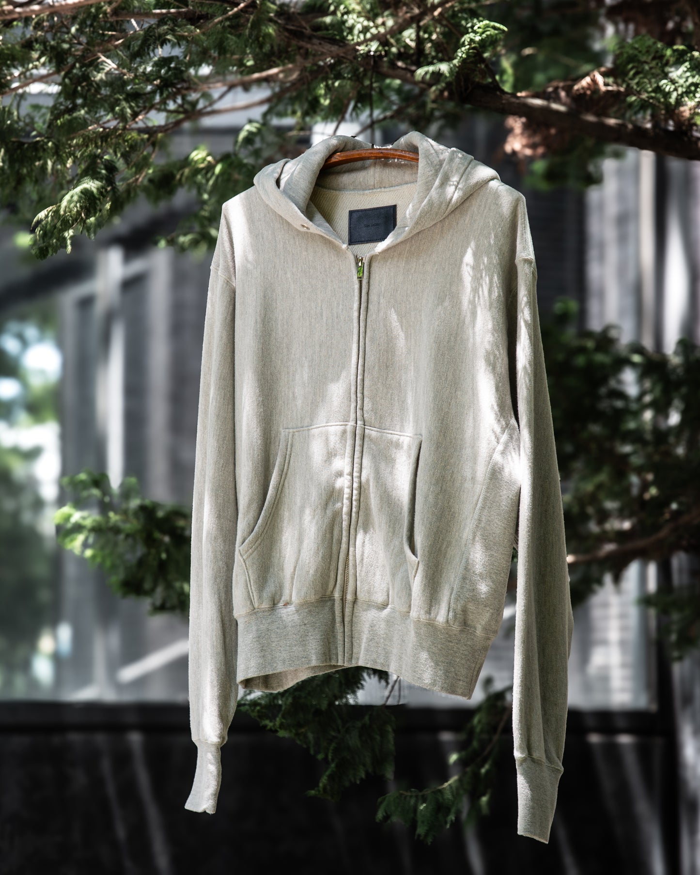 SWEAT ZIP-UP HOODIE -LOOPWHEEL FLEECE COTTON RAYON-