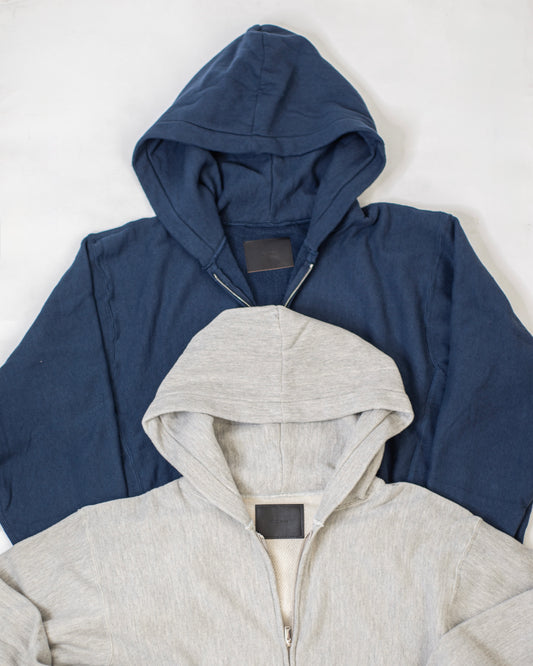 SWEAT ZIP-UP HOODIE -LOOPWHEEL FLEECE COTTON RAYON-