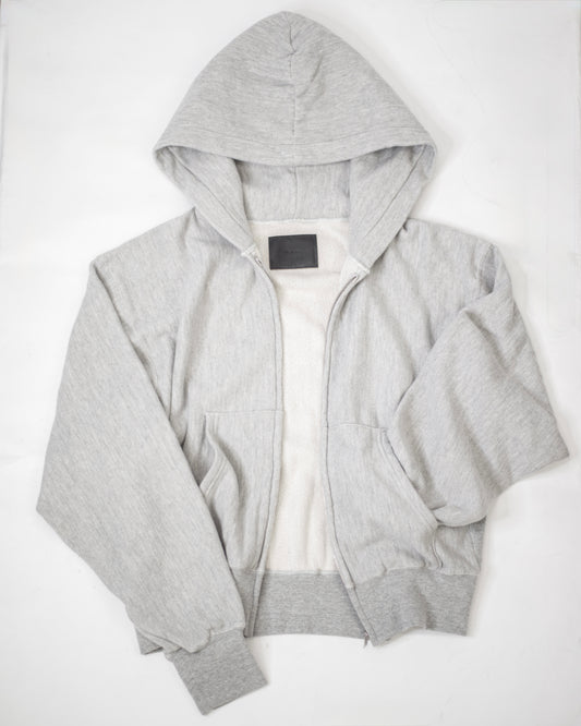SWEAT ZIP-UP HOODIE -LOOPWHEEL FLEECE COTTON RAYON-