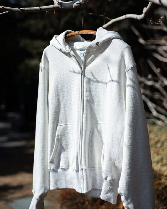 SWEATSHIRT ZIP-UP HOODIE -LOOPWHEEL FLEECE COTTON-